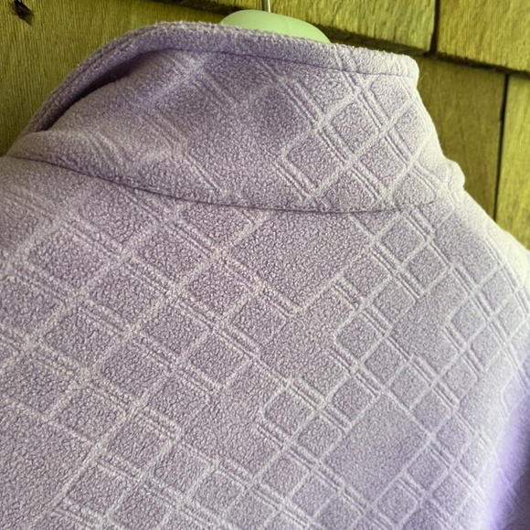 Alia Petite Structured Checkered Fleece Jacket Lilac Full Zip Long Sleeve PL/G - Picture 13 of 14